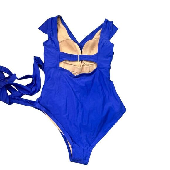 Old Navy Bathing Suit 1X Wrap-Front Secret-Slim Tie-Back Swimsuit One Piece NWT - Picture 6 of 14